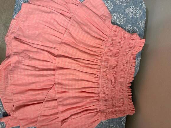 Current Air Los Angeles Pink Smocked Tiered Ruffle Mini Skirt - Picture 2 of 5